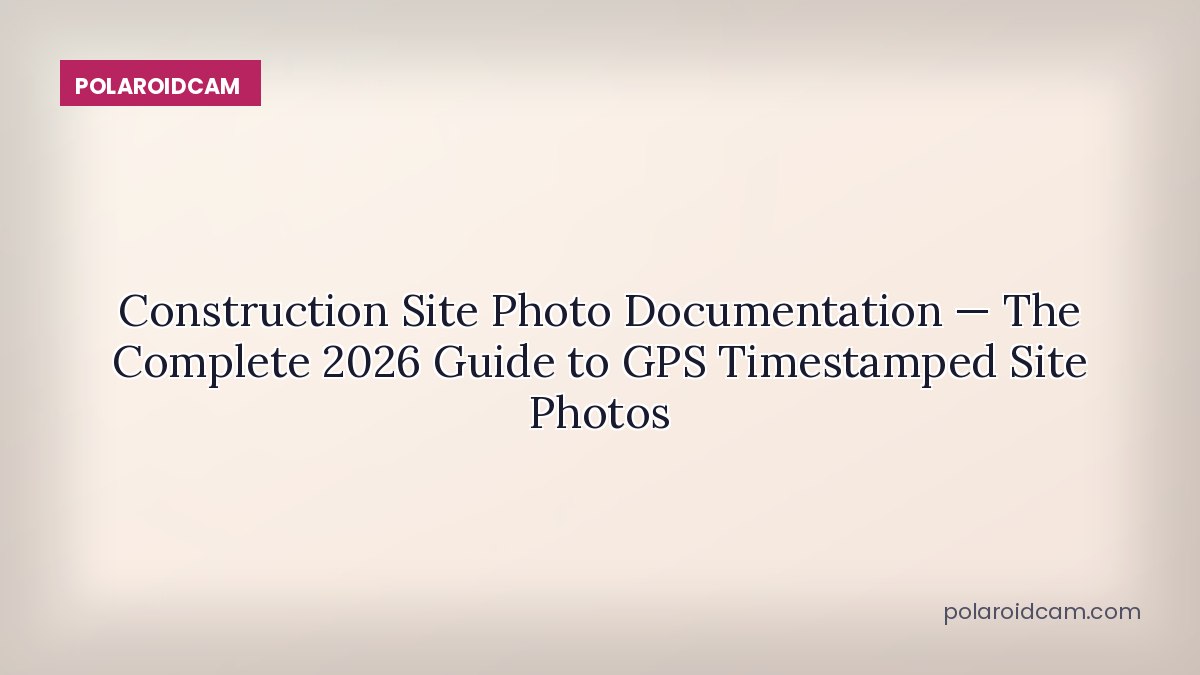 Construction Site Photo Documentation — The Complete 2026 Guide to GPS Timestamped Site Photos