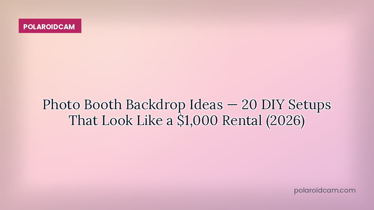 Photo Booth Backdrop Ideas — 20 DIY Setups That Look Like a $1,000 Rental (2026)