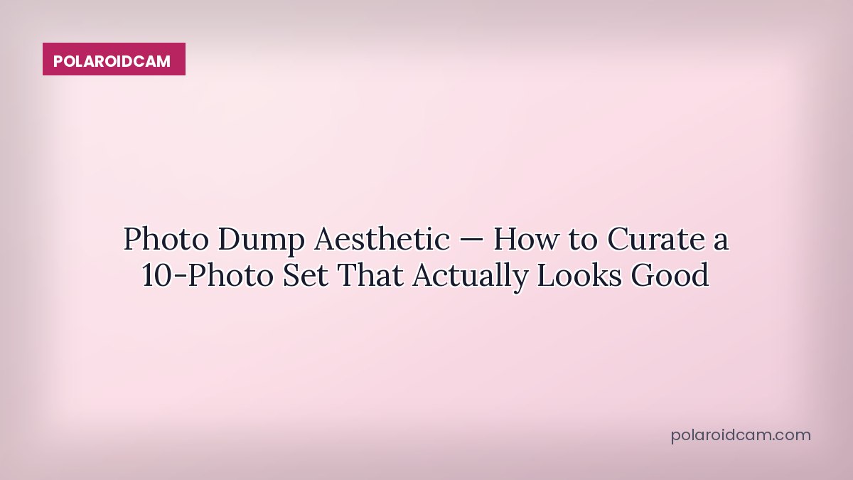Photo Dump Aesthetic — How to Curate a 10-Photo Set That Actually Looks Good