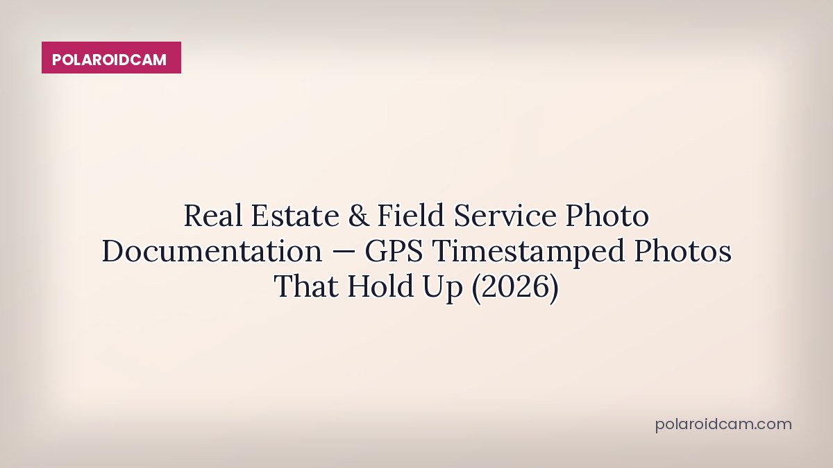Real Estate & Field Service Photo Documentation — GPS Timestamped Photos That Hold Up (2026)
