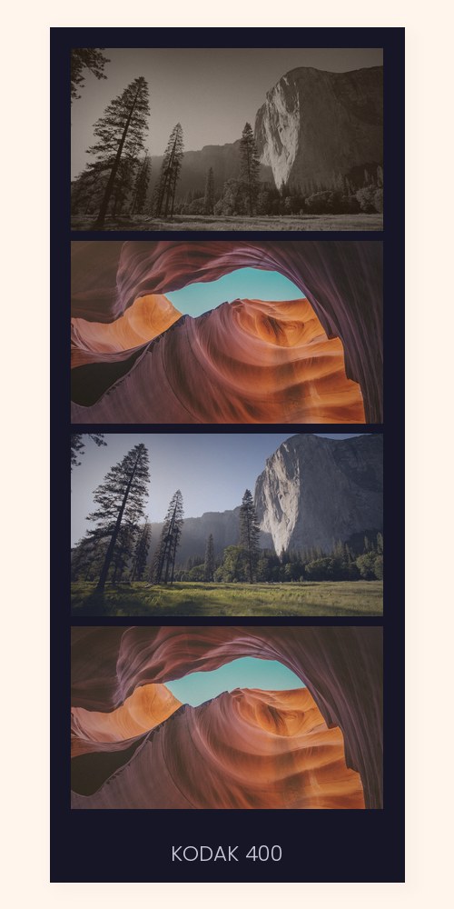 4-cut photo strip frame with vibrant filter